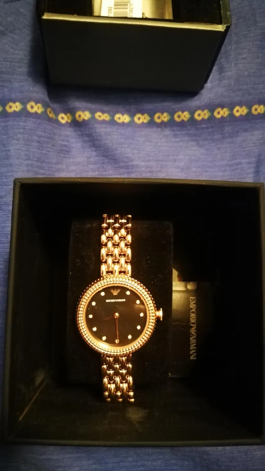 Emporio Armani orologio donna oro rosa grigio scuro quarzo