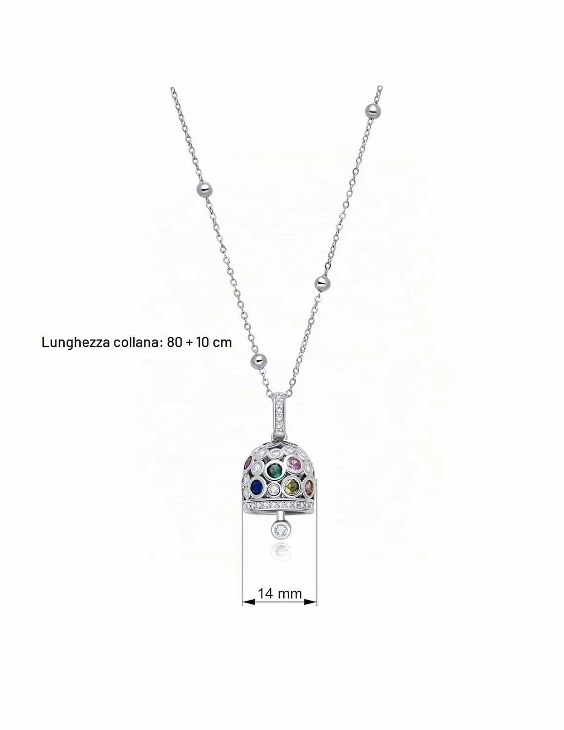 Dada Gioielli Capri Campanella Collana Argento Multicolor