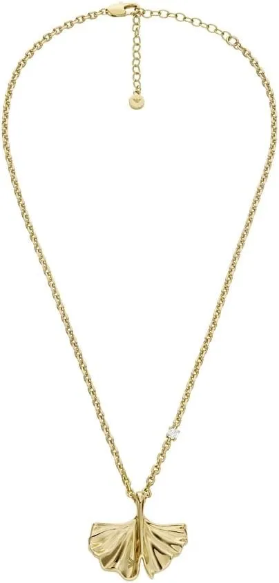 Emporio Armani set bracciale collana ottone dorato donna