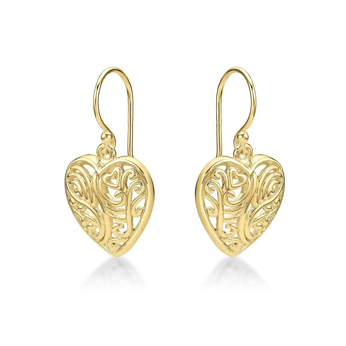 Diamond Treats Orecchini Cuore Oro Pendenti Argento 925