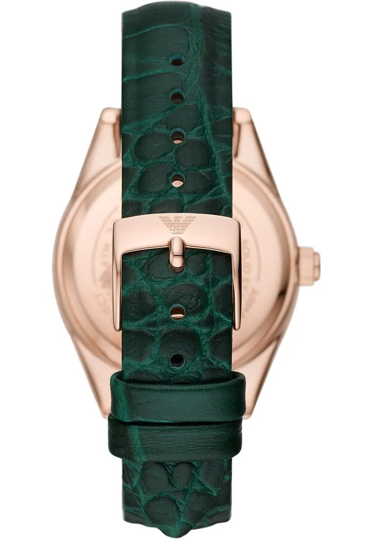 Emporio Armani orologio donna oro rosa glitter verde