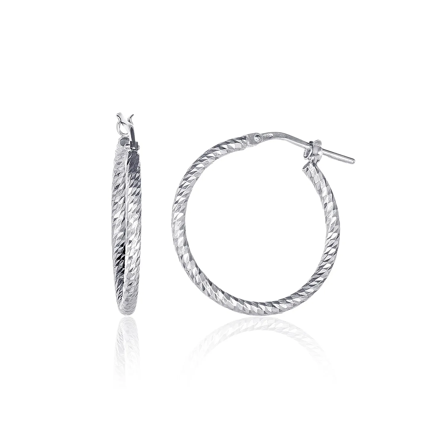 Diamond Treats Cerchio Orecchini Argento 925 25 mm Diamante