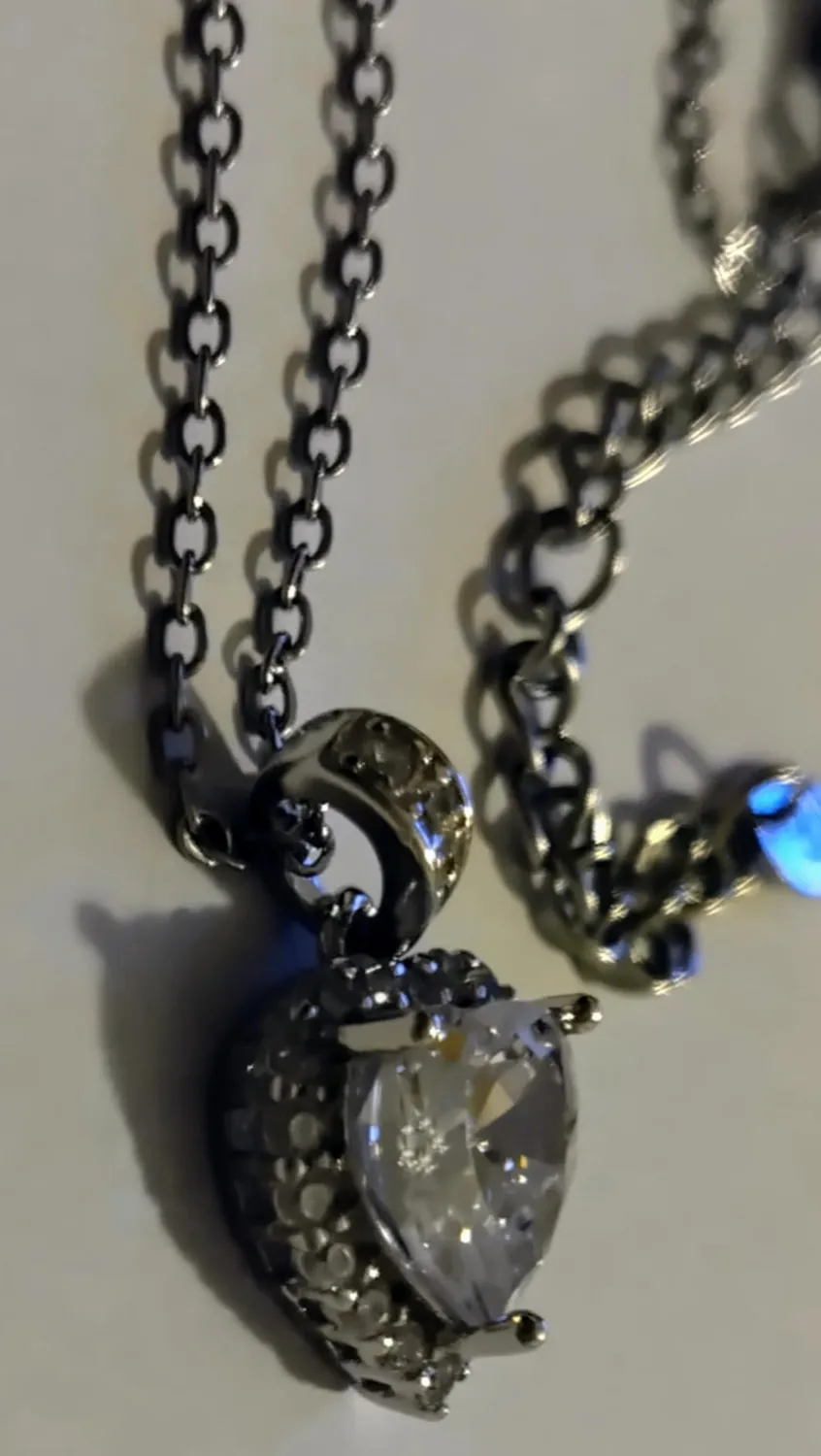 Dada Gioielli Collana Cuore 12mm Punto Luce Argento Rubino