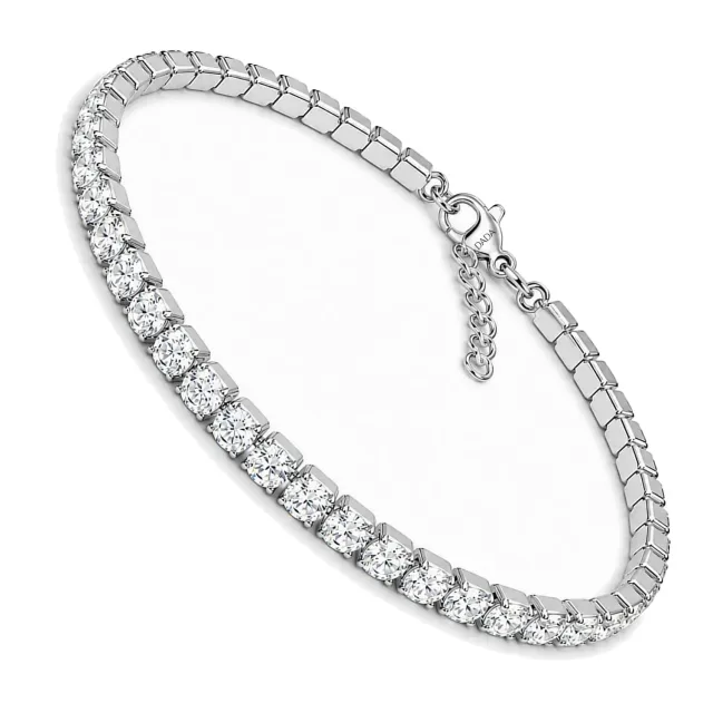 Dada Gioielli Bracciale Tennis Acciaio Zircone Bianco 3mm