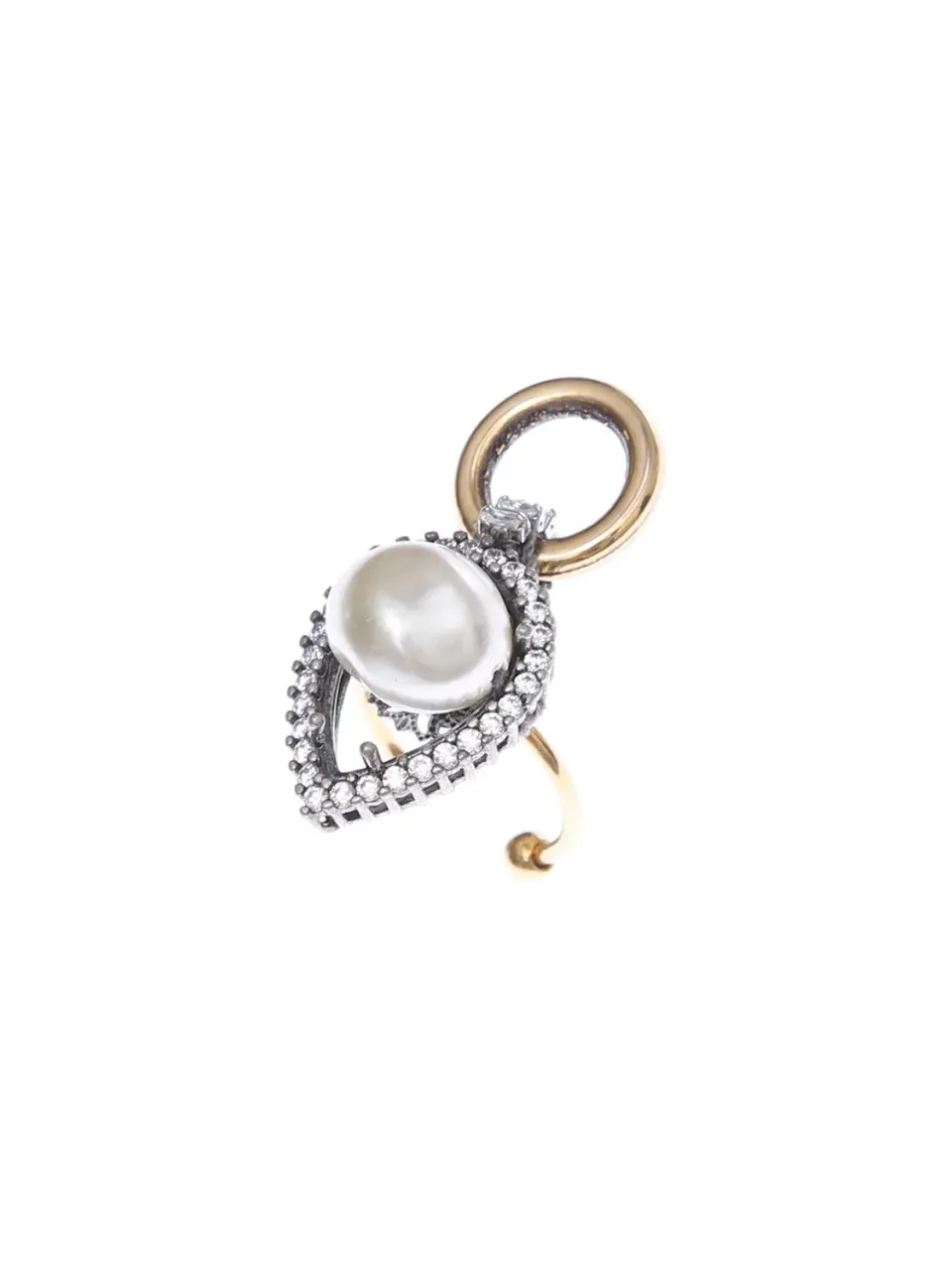 Rada Anello Goccia mix metalli strass perla