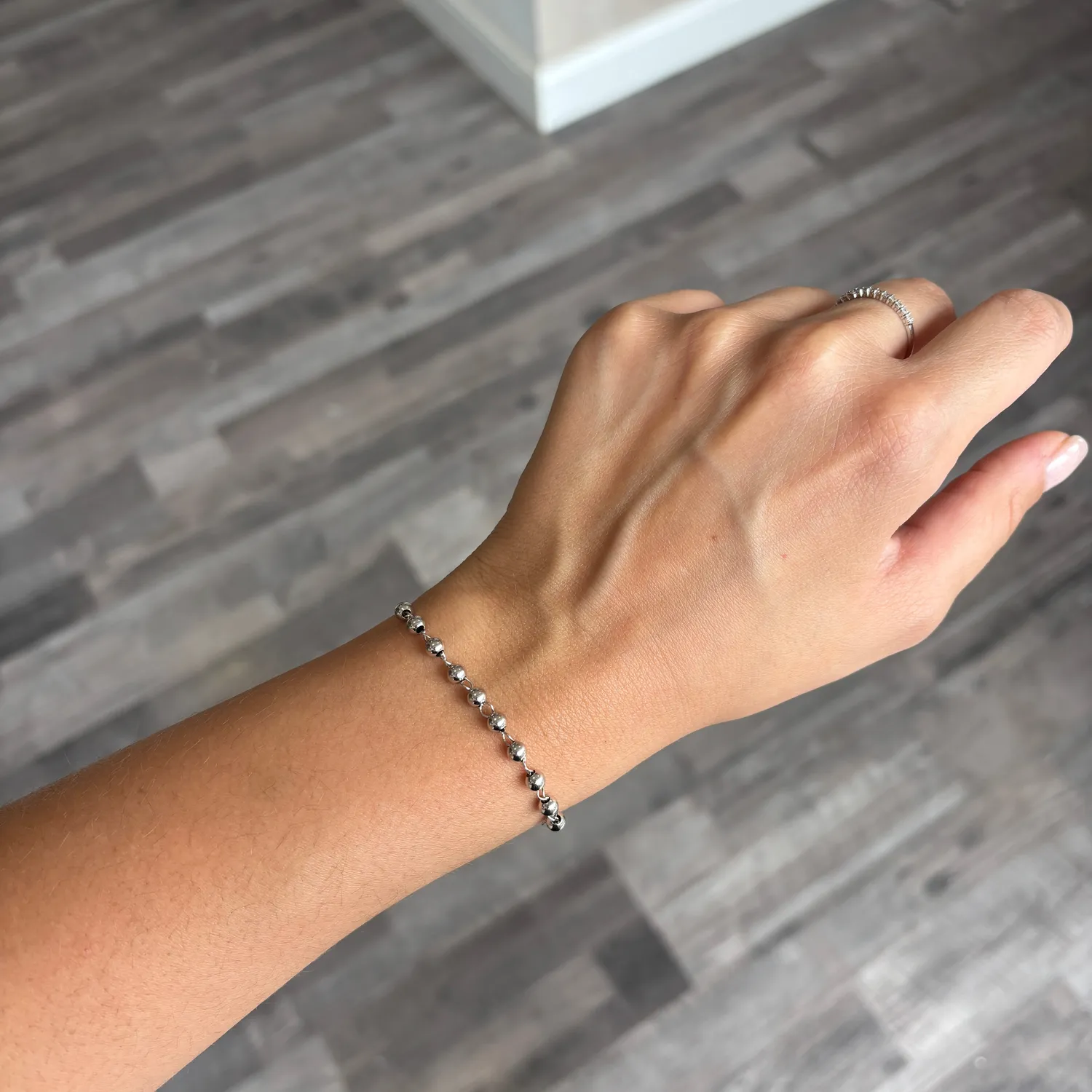 Ornamenta Rosario bracciale argento 925 grani 4mm 20cm