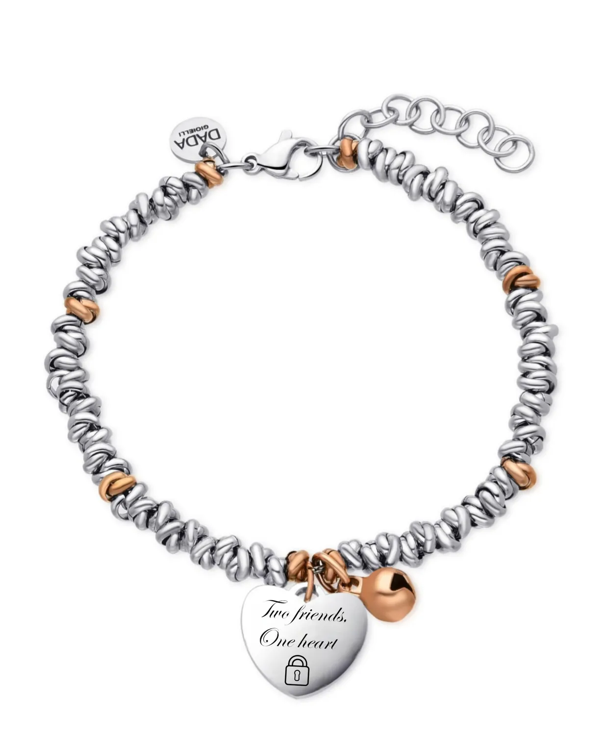Dada Gioielli Migliori Amiche bracciale rodio oro rosa cuore