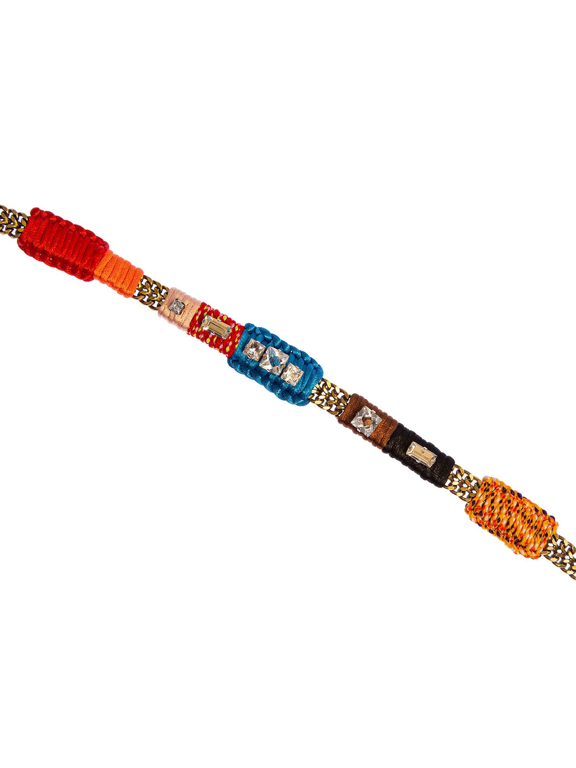 Rada Intreccio di Cordoncini Collana Turchese Multi cristalli