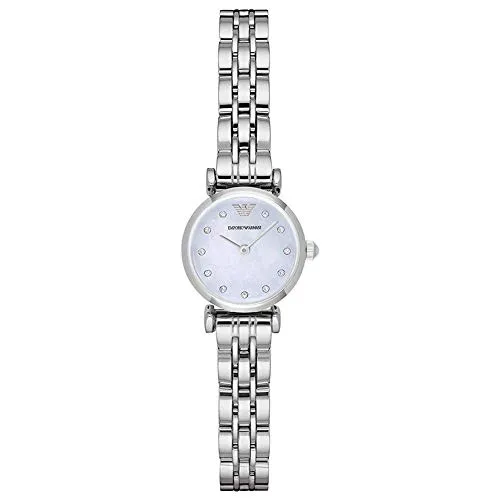 Emporio Armani orologio donna argento e bianco madreperla