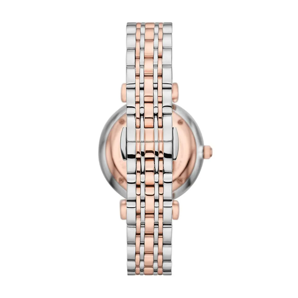 Emporio Armani orologio donna glitter oro rosa e argento