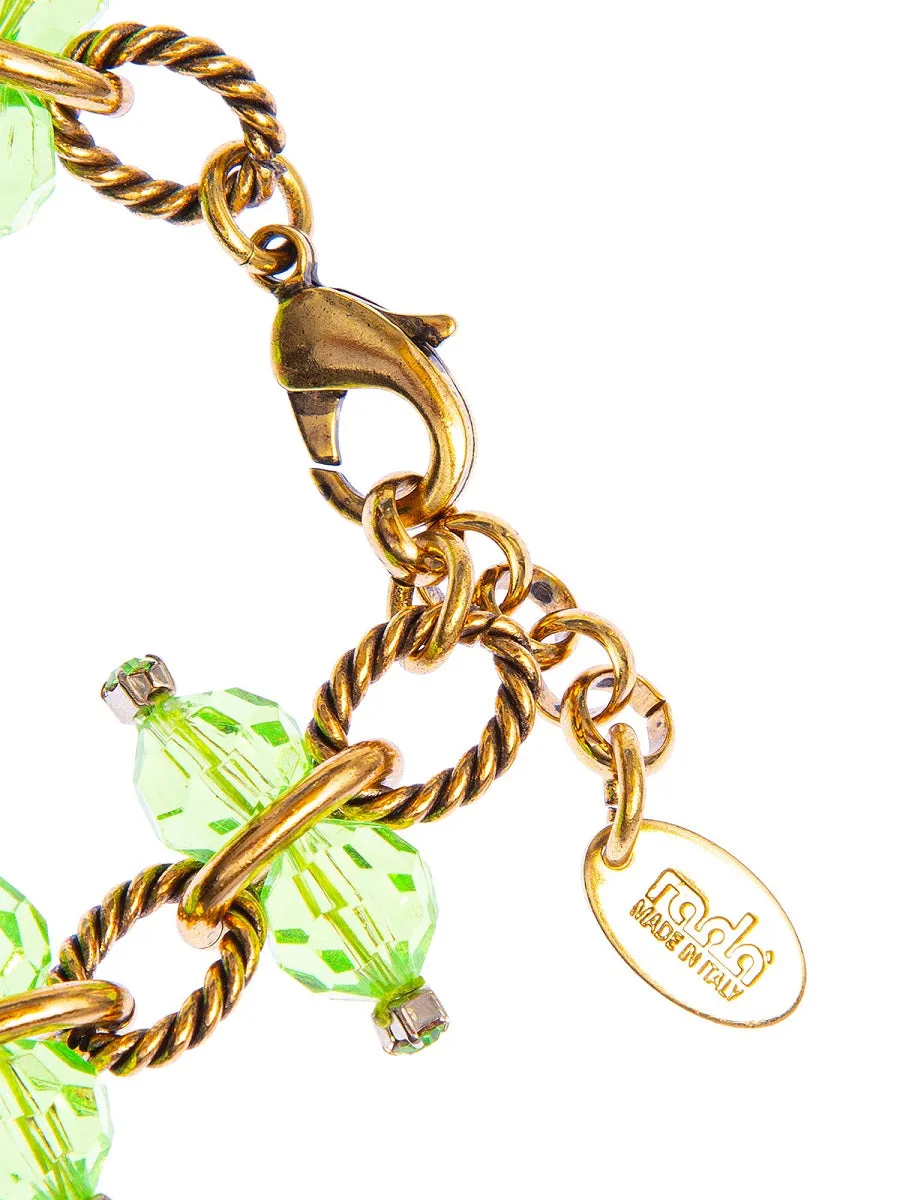 Rada Perle Plexi bracciale verde a catena sfaccettata