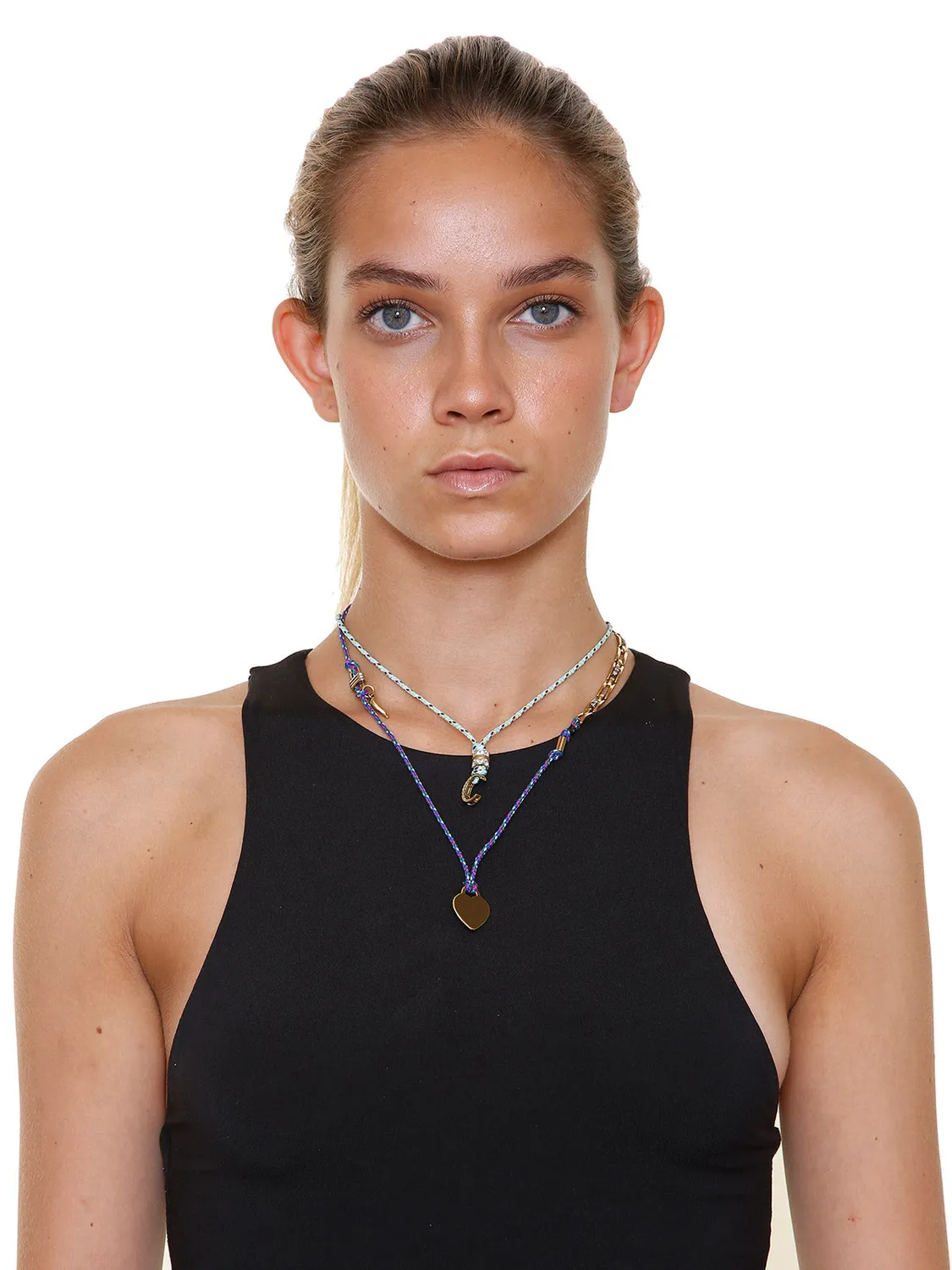 Rada Set due collane cordoncino con ciondoli strass