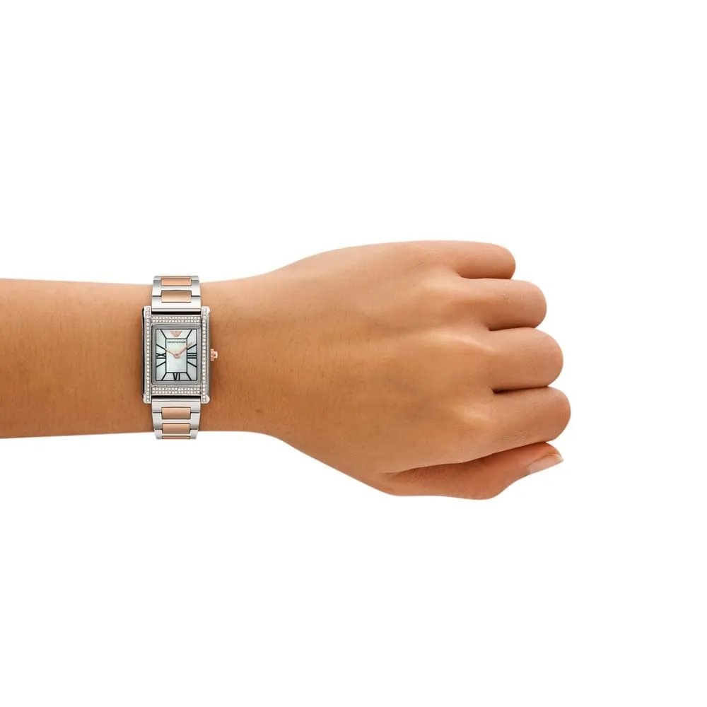 Emporio Armani orologio donna argento oro rosa quarzo