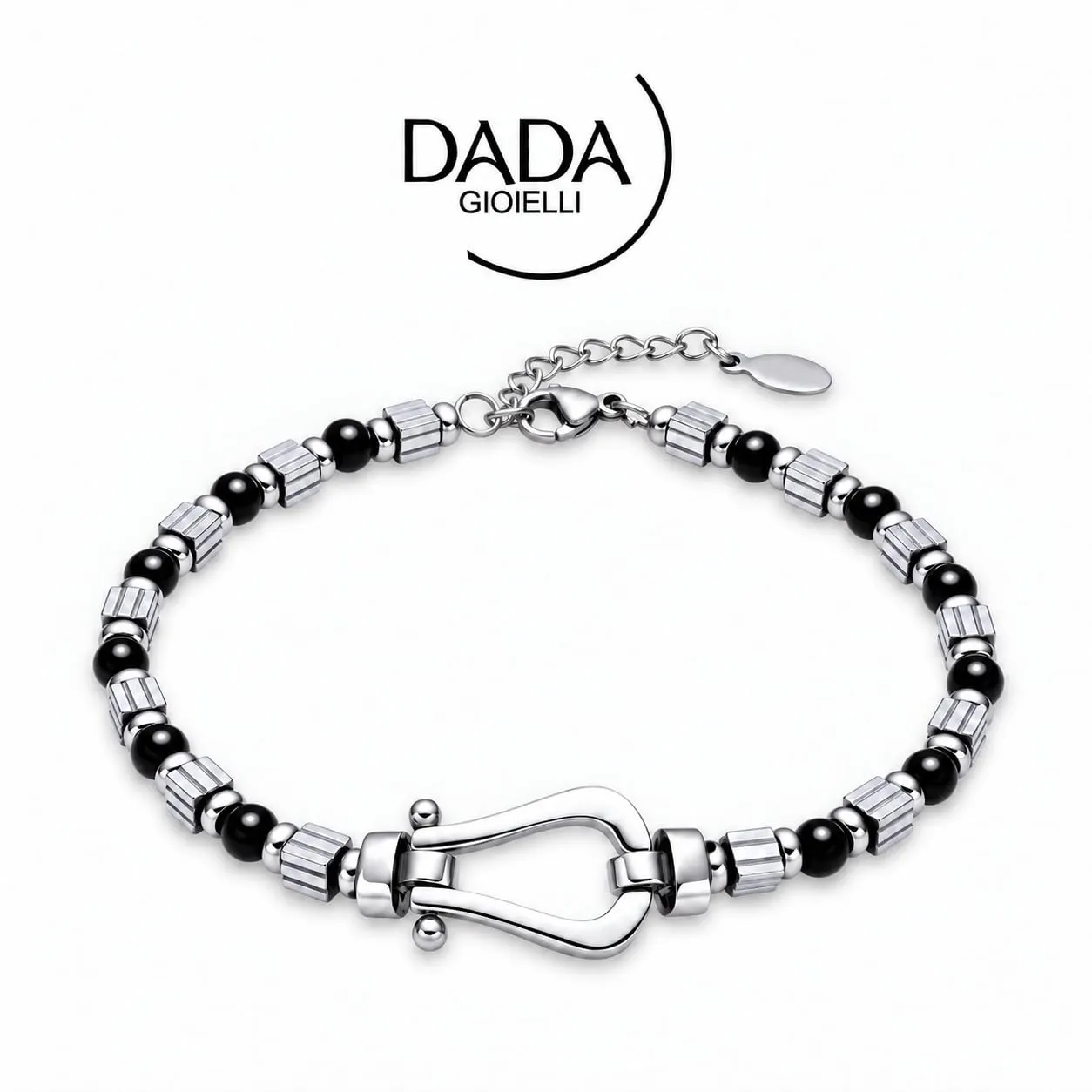 Dada Gioielli Pietre Naturali Onice Bracciale Uomo Acciaio