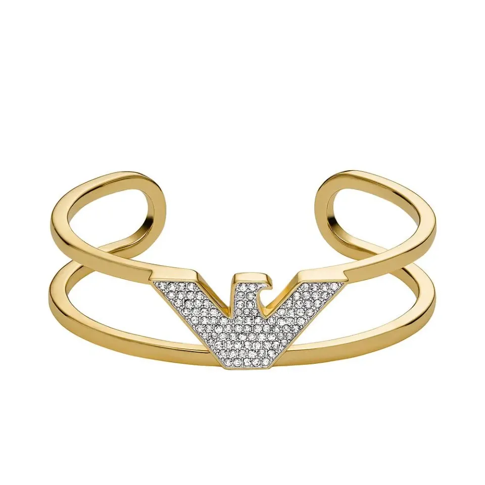 Emporio Armani EGS3047710 bracciale manchette oro cristalli