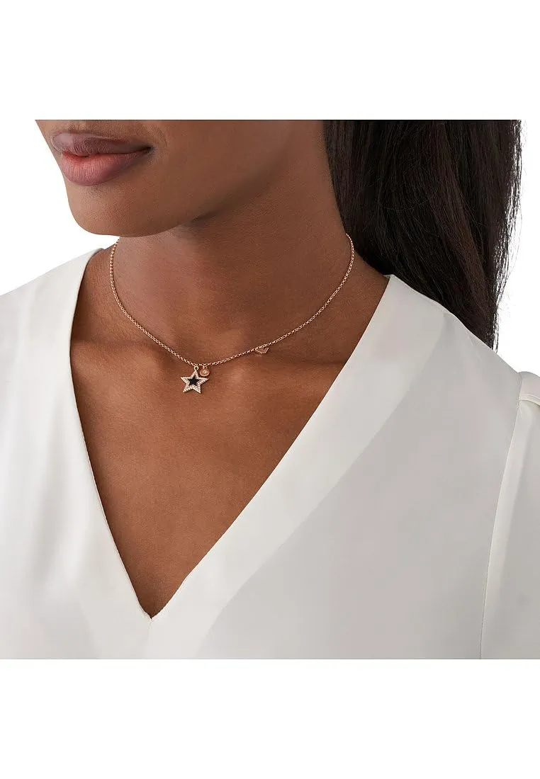 Emporio Armani Collana Donna Oro Nero Lucido Ottone