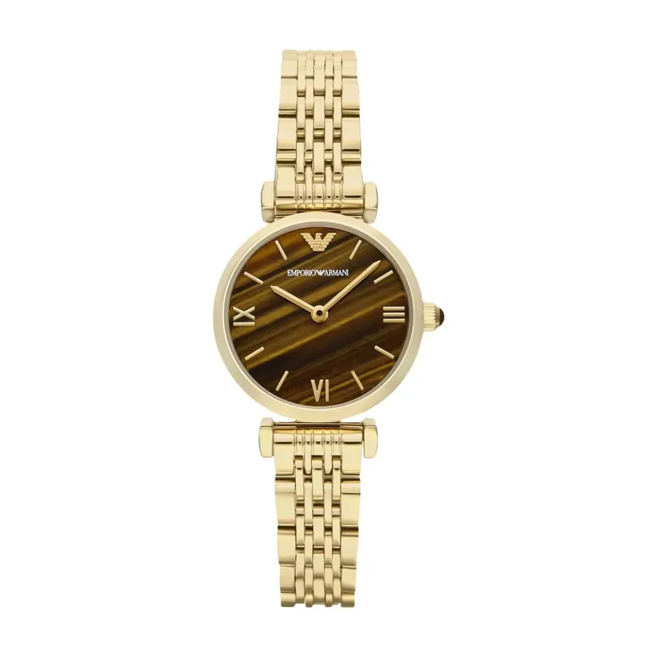 Emporio Armani Orologio Donna 28mm Tono Oro Marrone Chiaro Quarzo