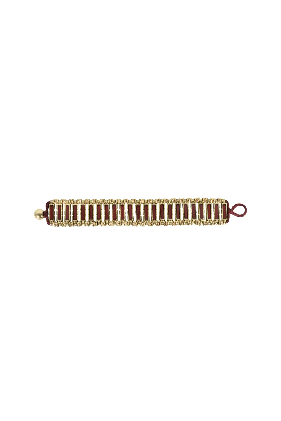 House of Tuhina Lalita bracciale bordeaux pietra naturale