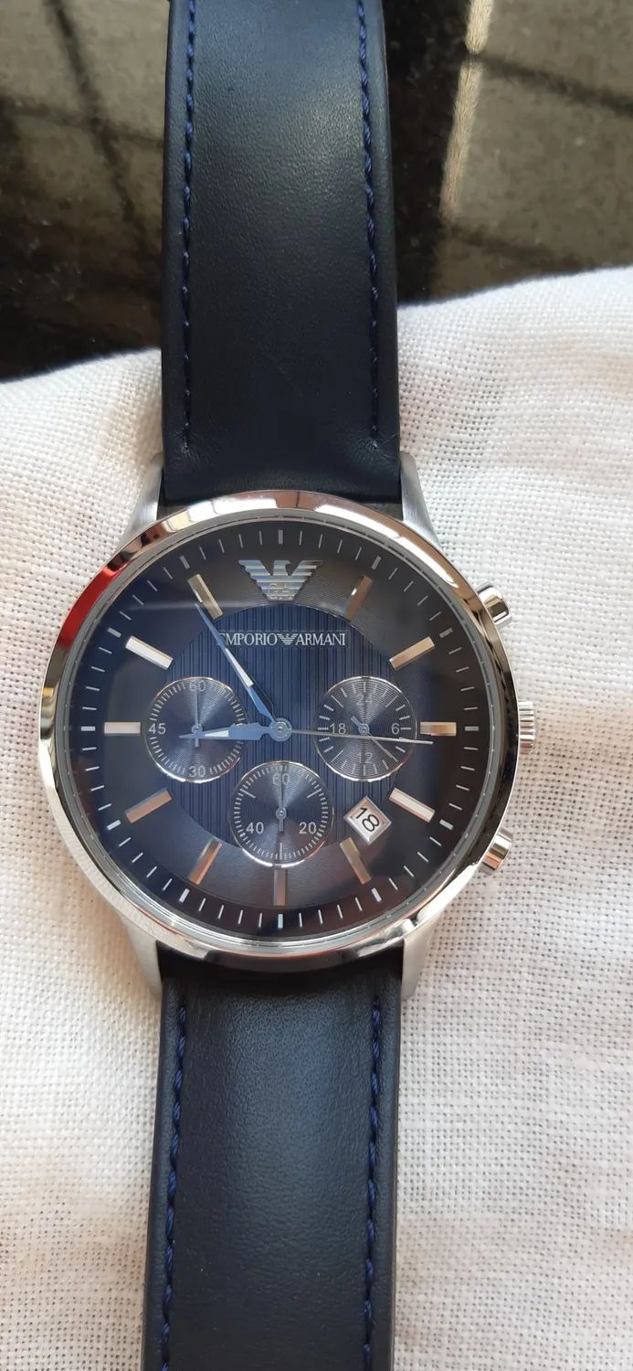 Emporio Armani orologio uomo nero e argento casual