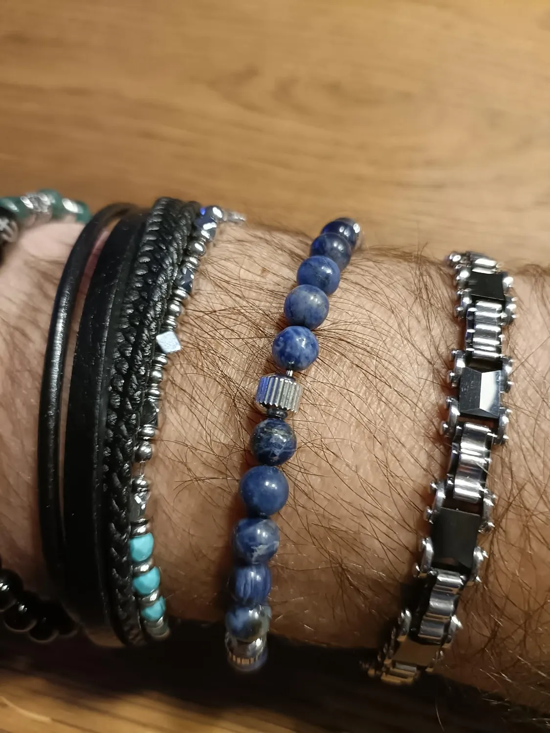 Dada Gioielli Bracciale Uomo Sodalite Pietra Naturale 6mm