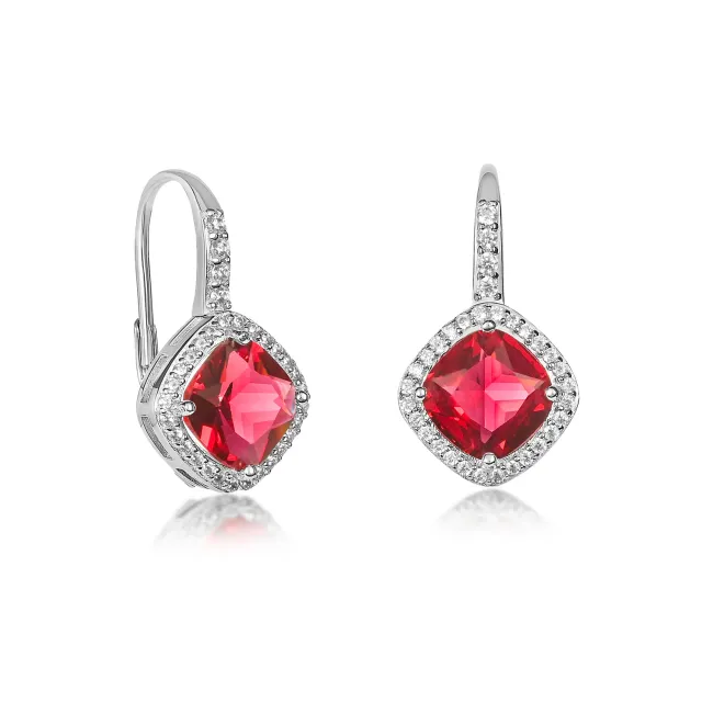 Diamond Treats orecchini pendenti argento 925 zirconi rossi