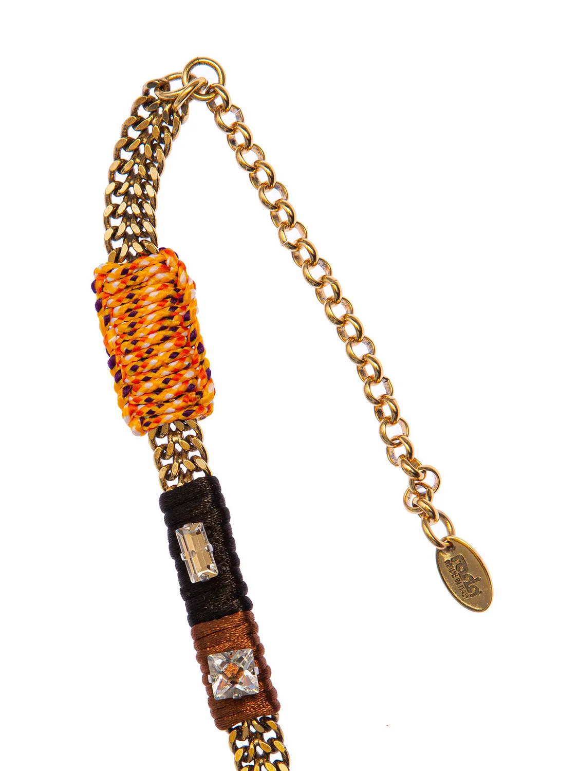 Rada Intreccio di Cordoncini Collana Turchese Multi cristalli
