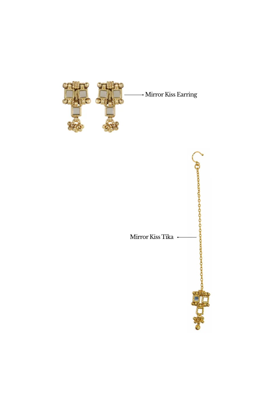 House of Tuhina Look 3 set gioielli oro 4 pezzi