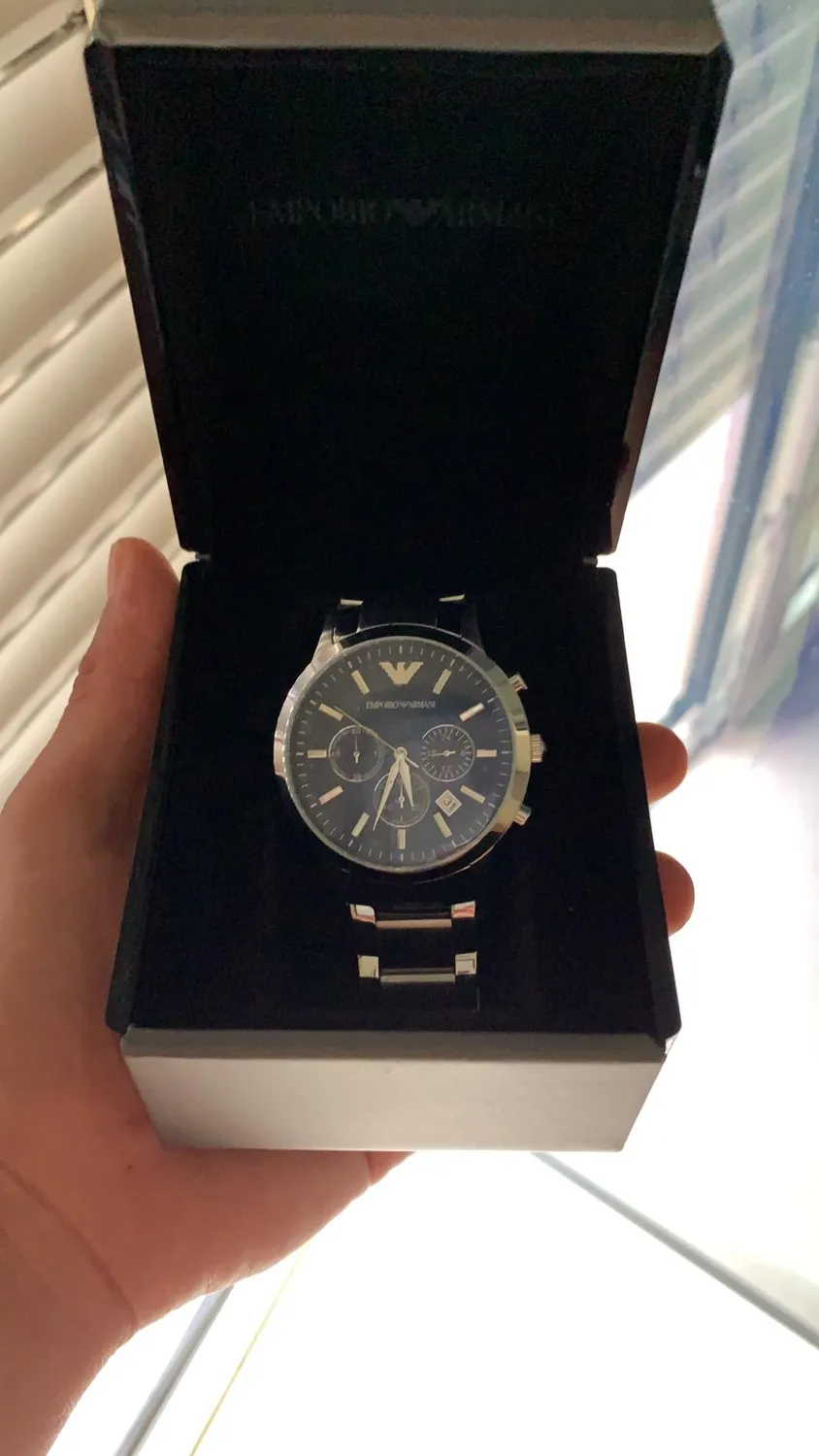 Emporio Armani Orologio Uomo Nero 43mm Quarzo Acciaio