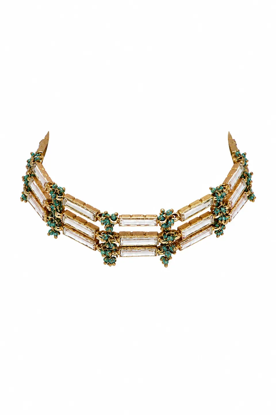 House of Tuhina Qabeela Mirror Gold collana 3 strati
