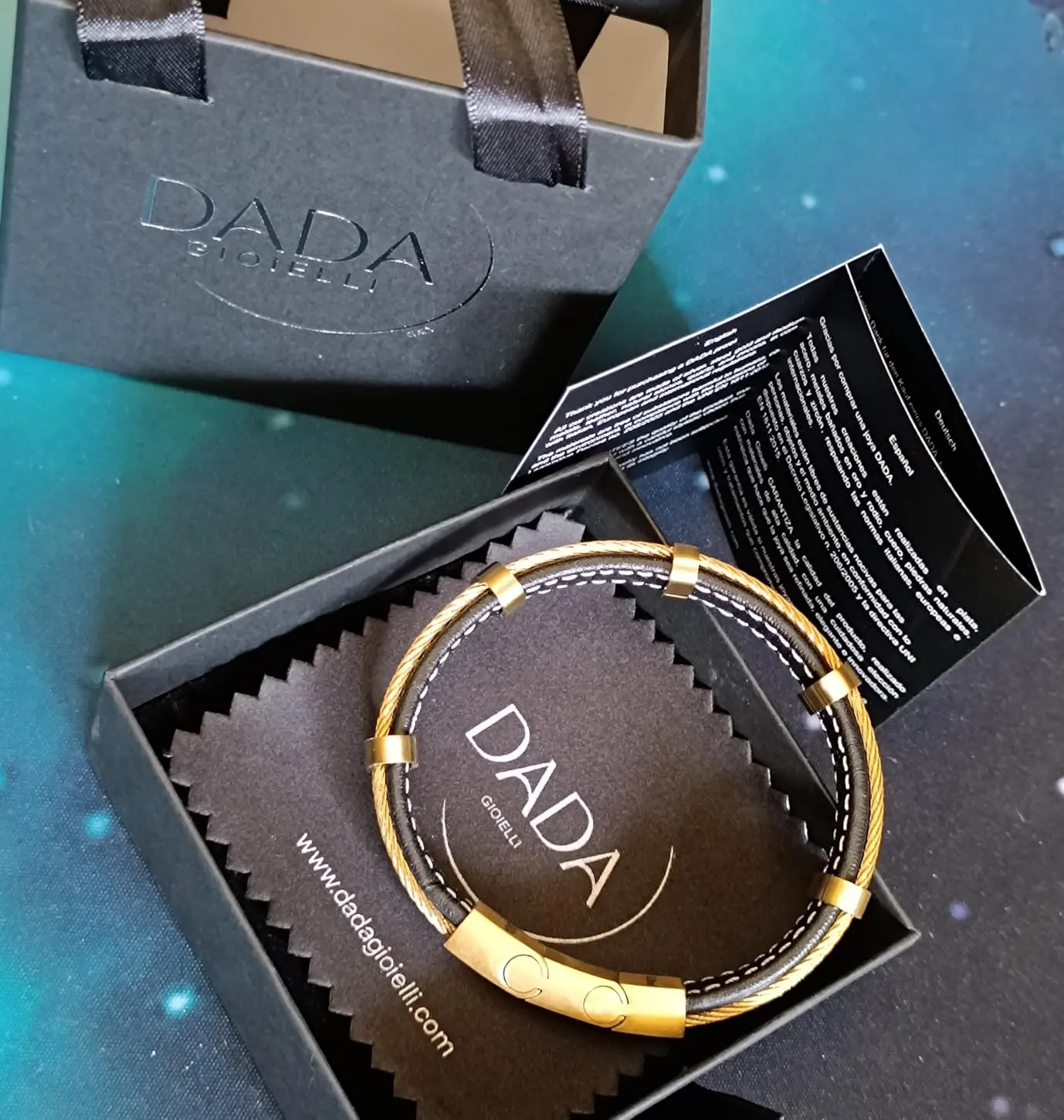 Dada Gioielli bracciale uomo acciaio pelle nero intrecciato