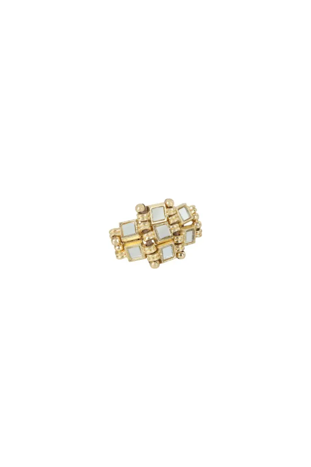 House of Tuhina Rubab Ring anello oro luna