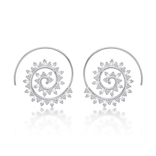 Diamond Treats orecchini cerchio spirale argento 925