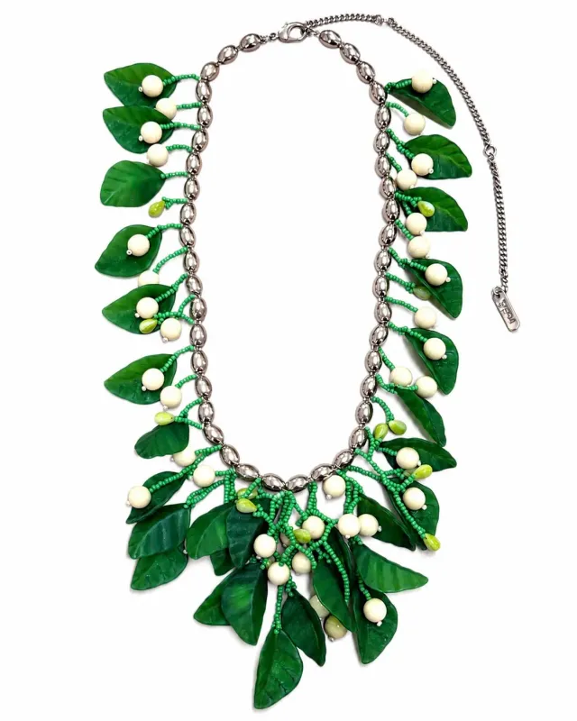 Rada Botanica Collana Foglie Verdi Statement