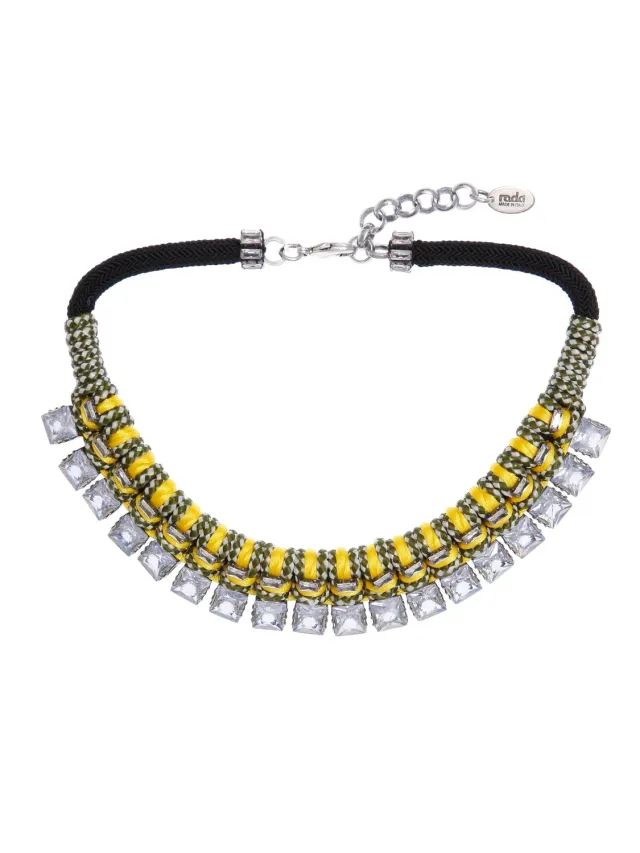 Rada Corda e Pietre collana verde giallo cristallo