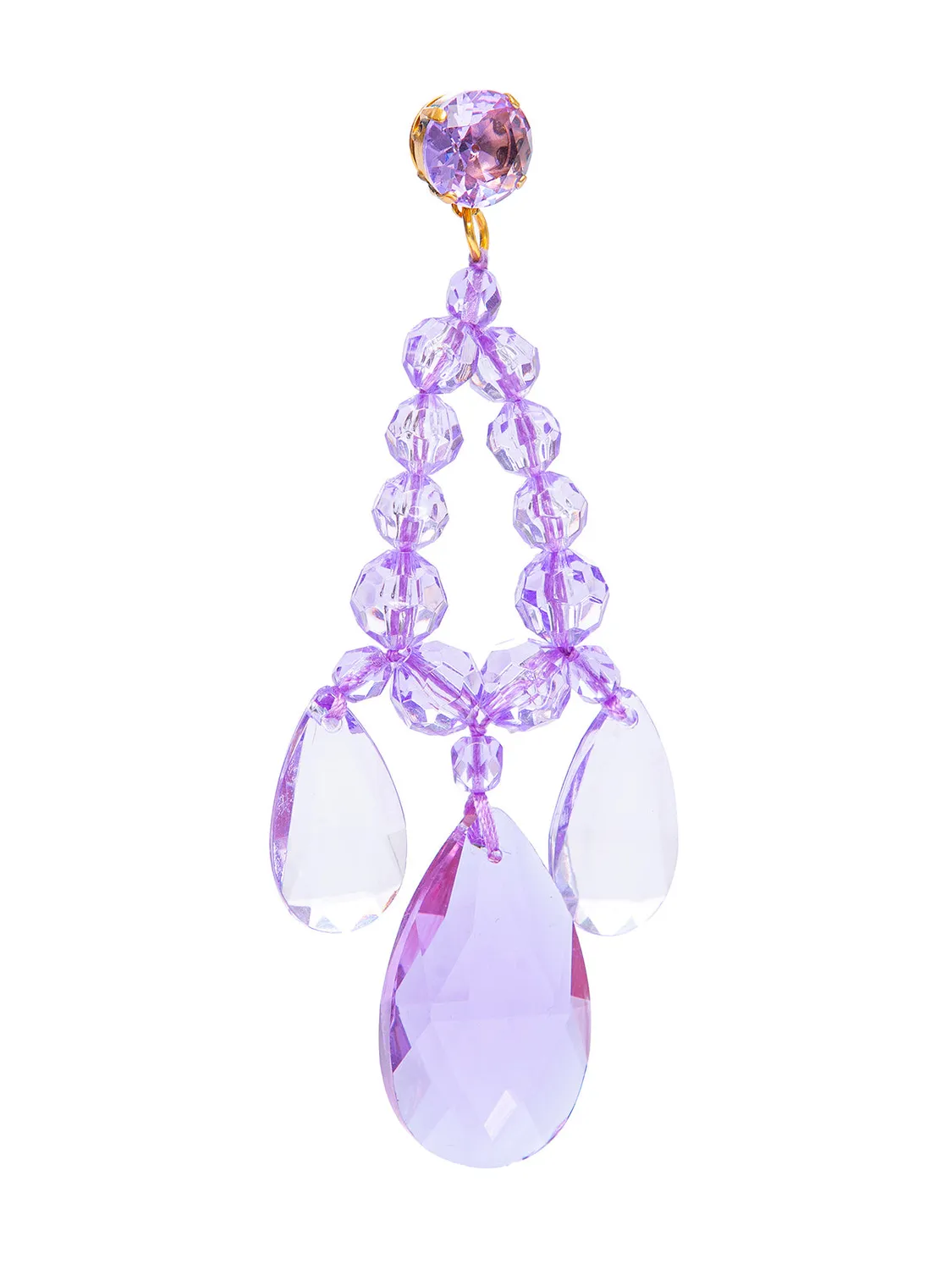 Radà Chandelier orecchini perle plexiglass lilla