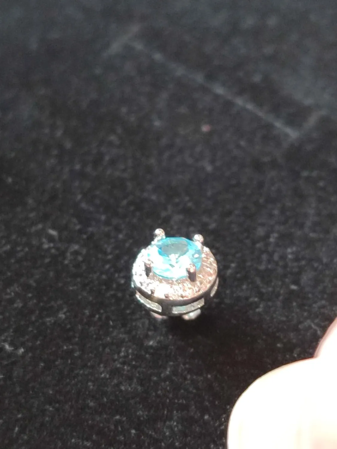 Dada Gioielli Punto Luce Orecchini Rotondo 8mm Acquamarina Argento