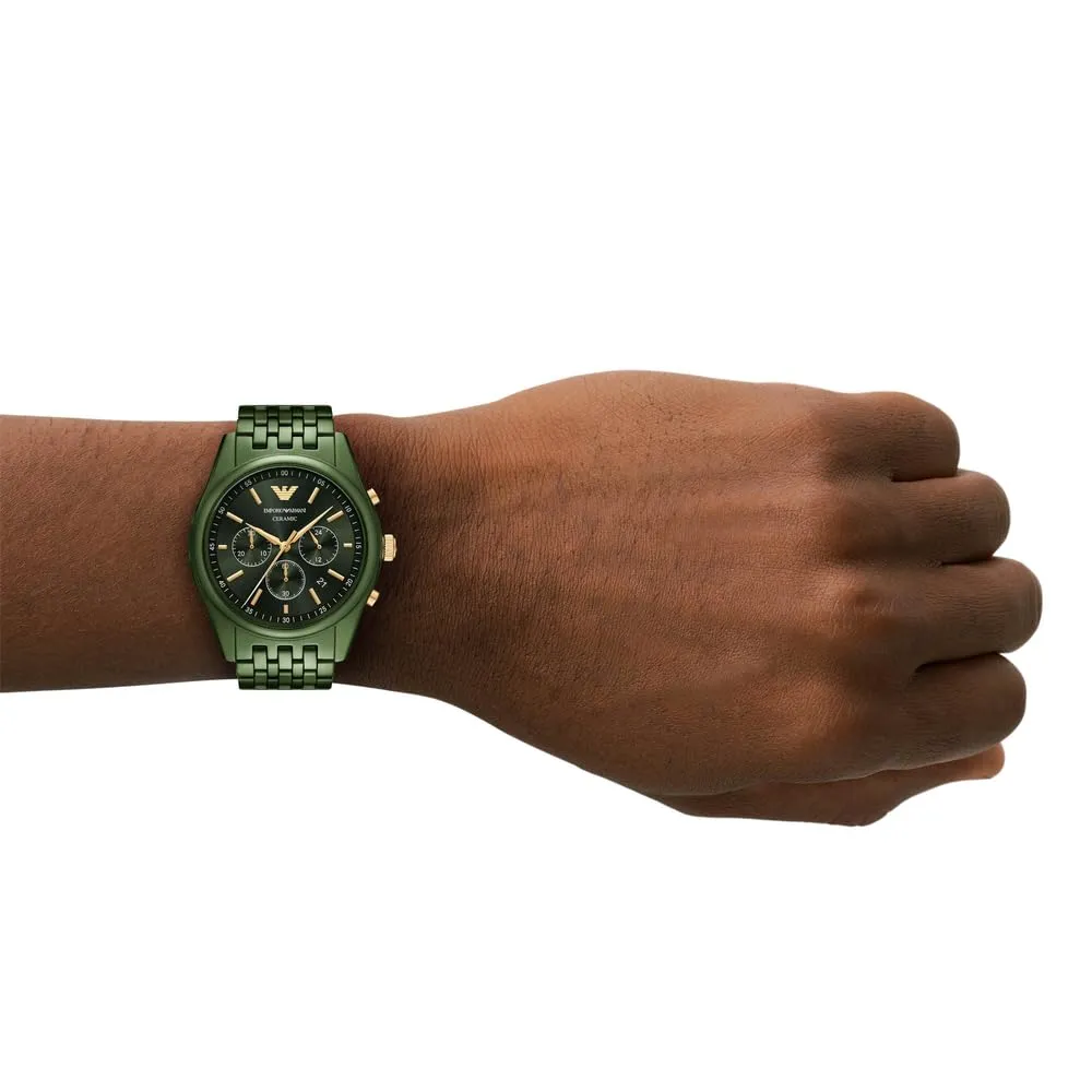 Emporio Armani AR70017 cronografo ceramica verde 43 mm