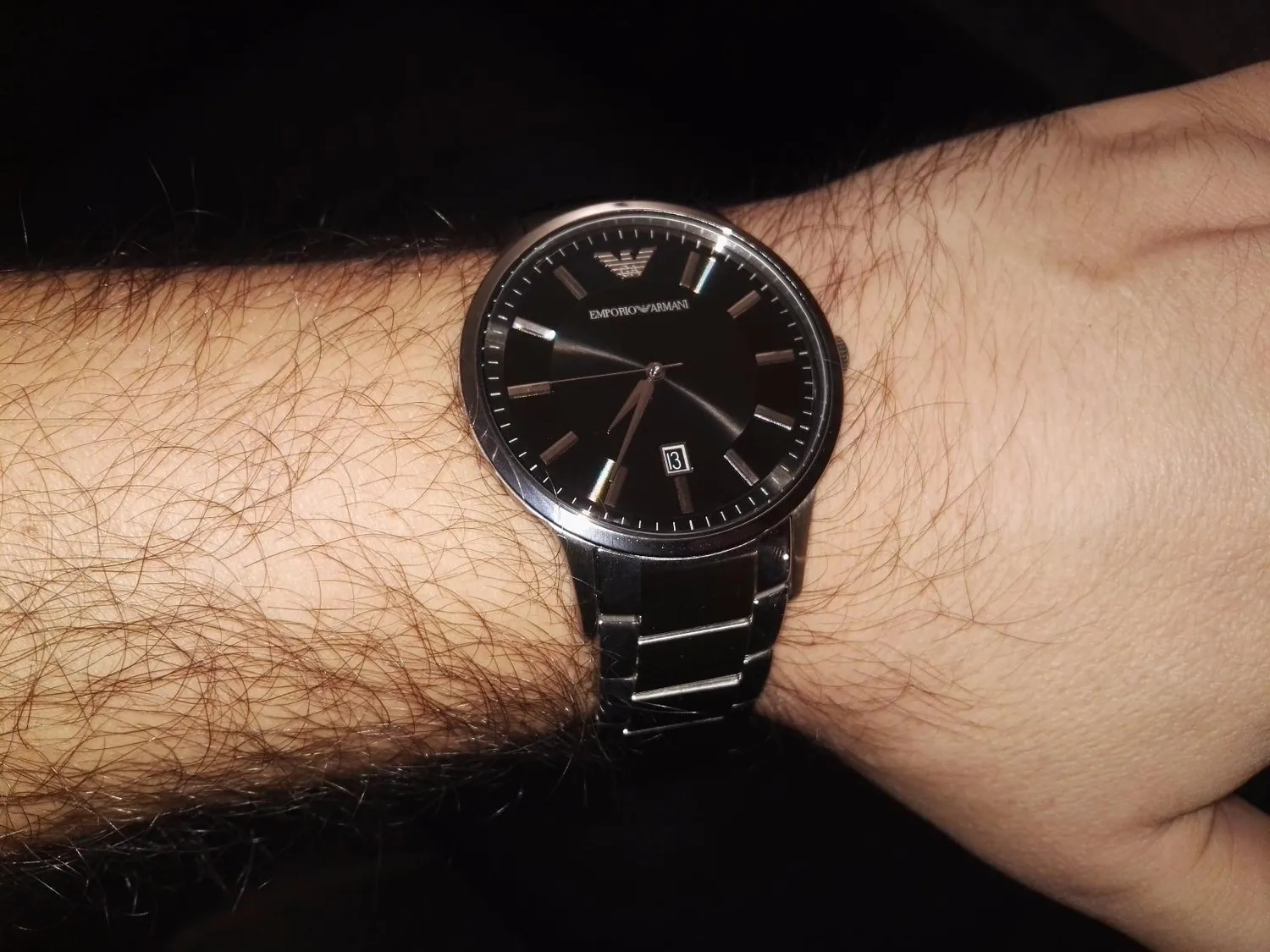 Emporio Armani Orologio Uomo 43 mm Argento e Nero