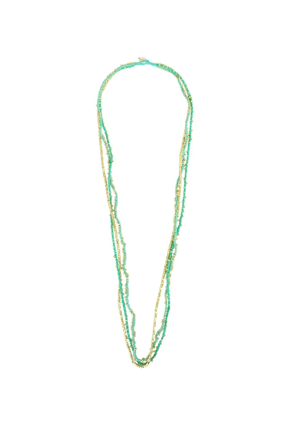 House of Tuhina Mohini girocollo verde mare oro sole
