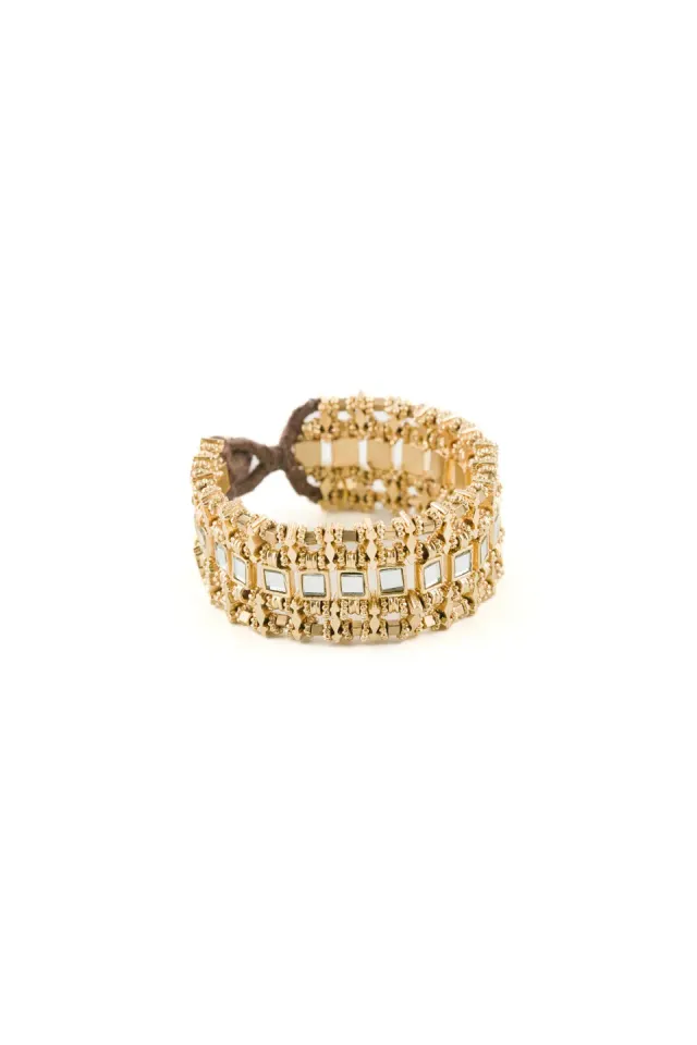 House of Tuhina Mirror Teer bracciale oro specchio