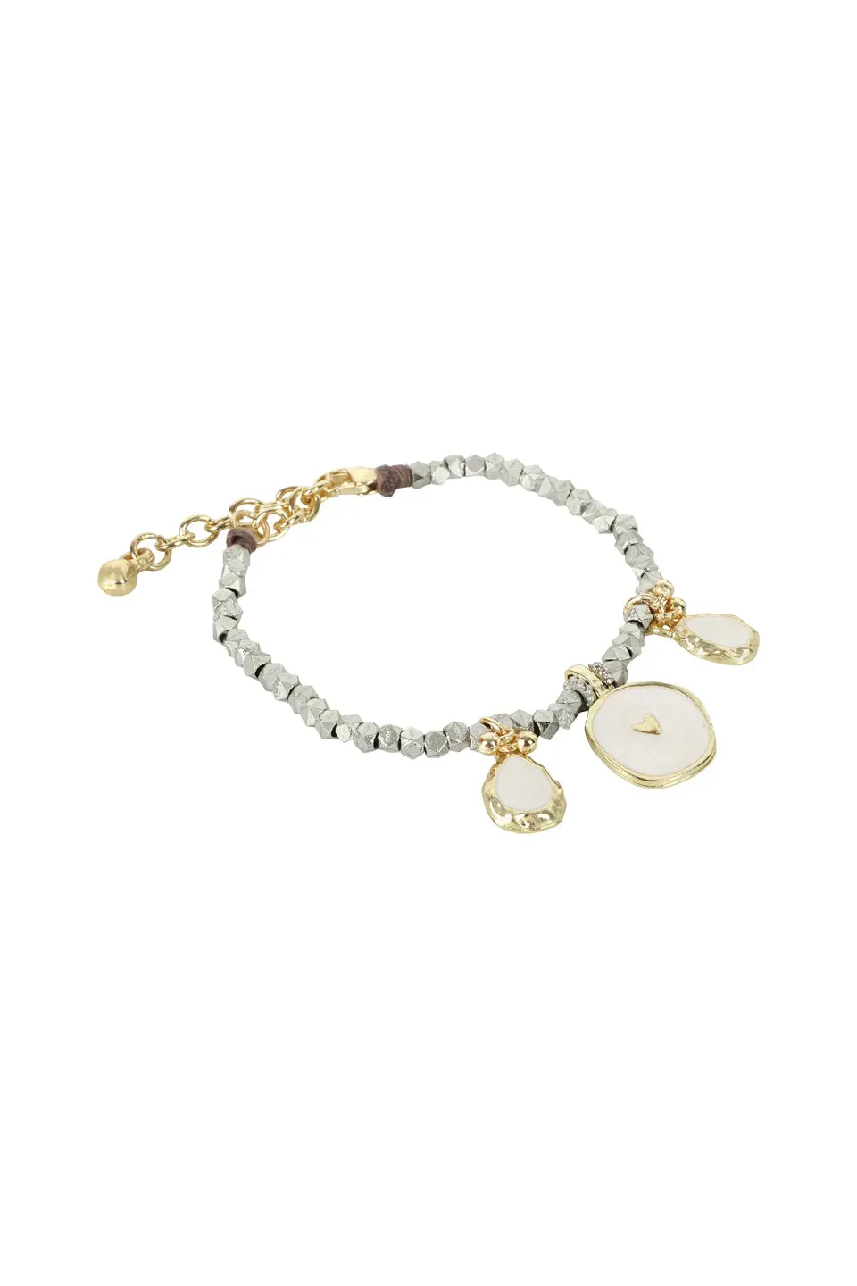 House of Tuhina Bloom Bracciale Perline Argento Moon Gold