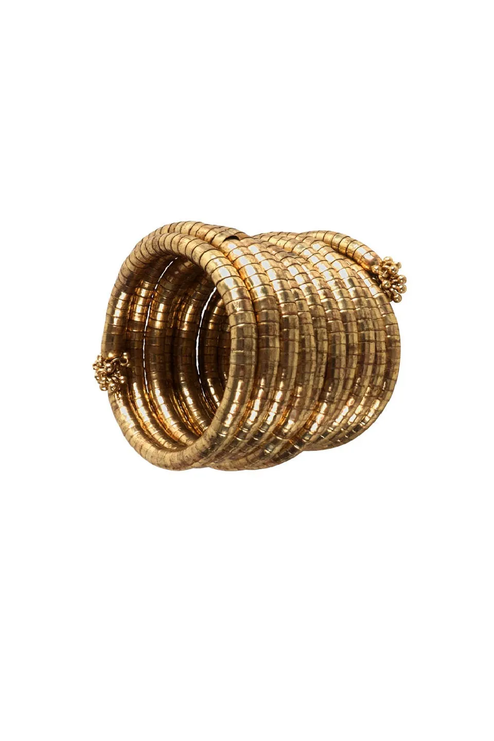 House of Tuhina Ahirani Bangle Spirale Oro rigido