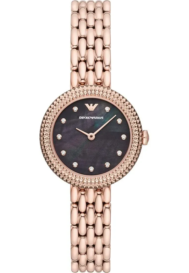Emporio Armani orologio donna oro rosa grigio scuro quarzo