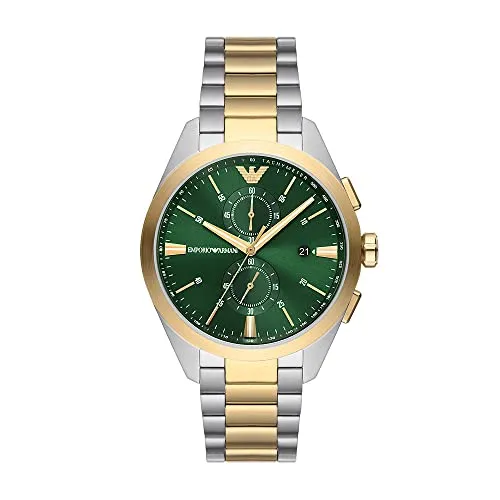 Emporio Armani cronografo uomo oro rosa verde 43 mm
