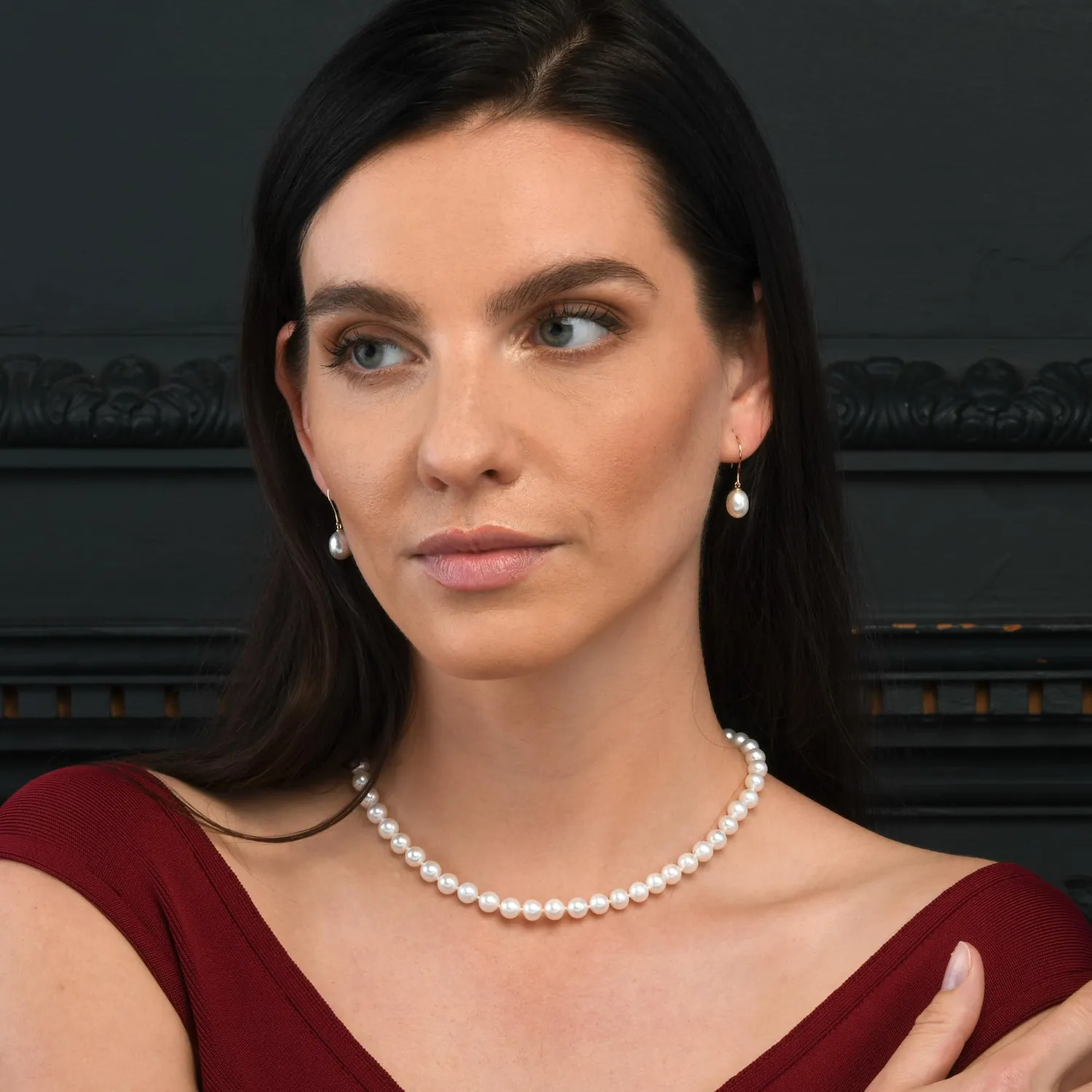 Diamond Treats Orecchini Pendenti Perle Oro Giallo 9Kt