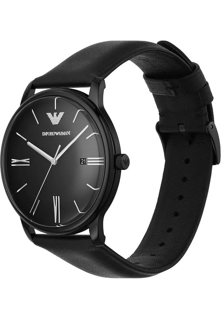 Emporio Armani Orologio Uomo 42mm Pelle Quarzo Marrone Nero