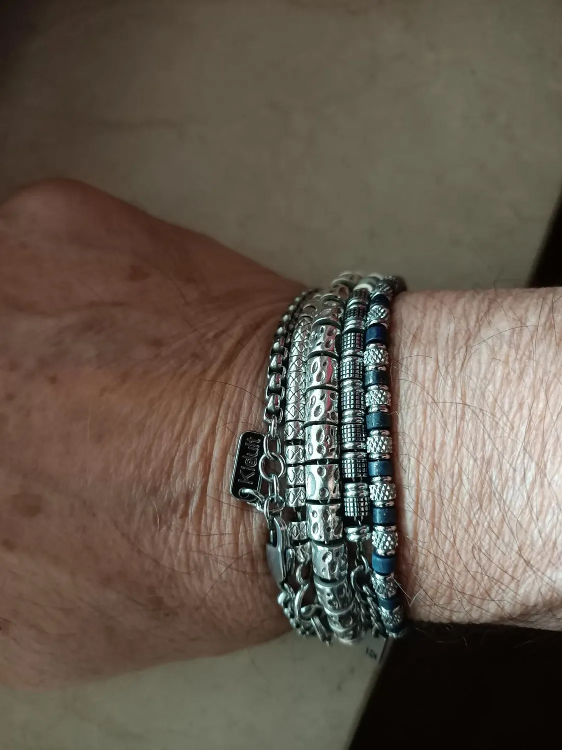 Dada Gioielli Bracciale Uomo Onice Nero Pietre Naturali Acciaio