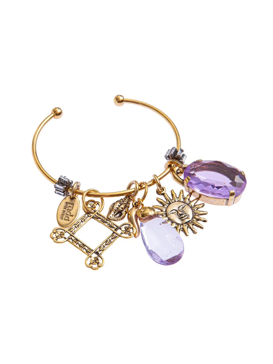 Rada bracciale metallo pendenti lilla