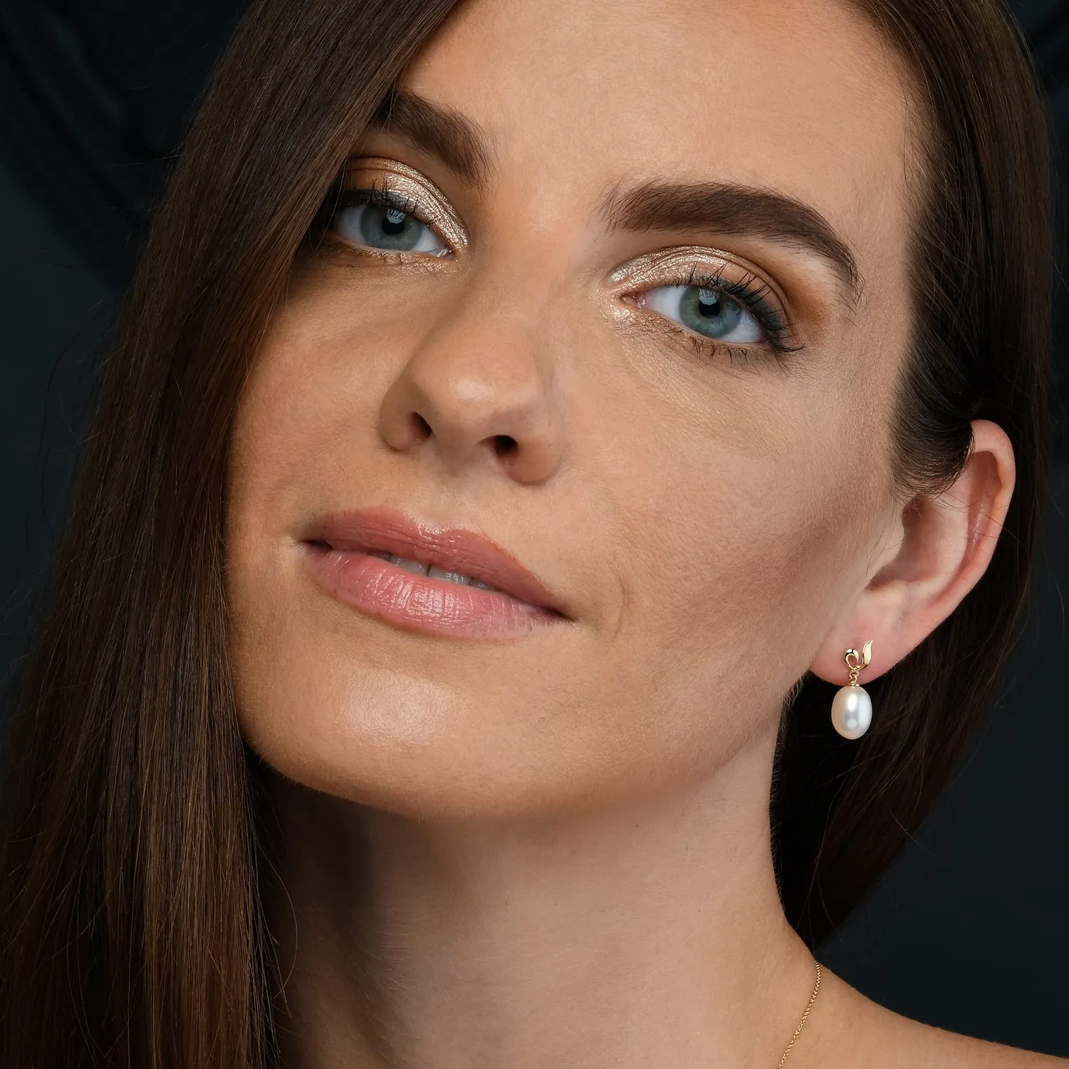 Diamond Treats Orecchini Perle Oro Giallo 9K Goccia Acqua Dolce