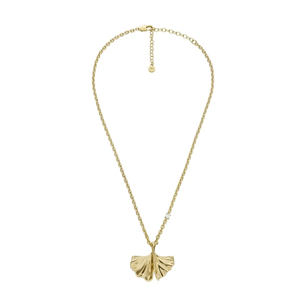 Emporio Armani set bracciale collana ottone dorato donna